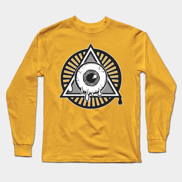 All-Seeing I ------ Illuminati Melty Eye Symbol Long Sleeve T-Shirt by DankFutura